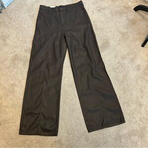BR Banana Republic dark chocolate brown ultra high-rise straight fit pants Sz 30